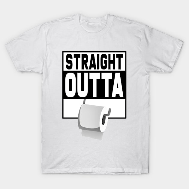 Straight Outta Toilet Paper Funny T-Shirt by PorcupineTees